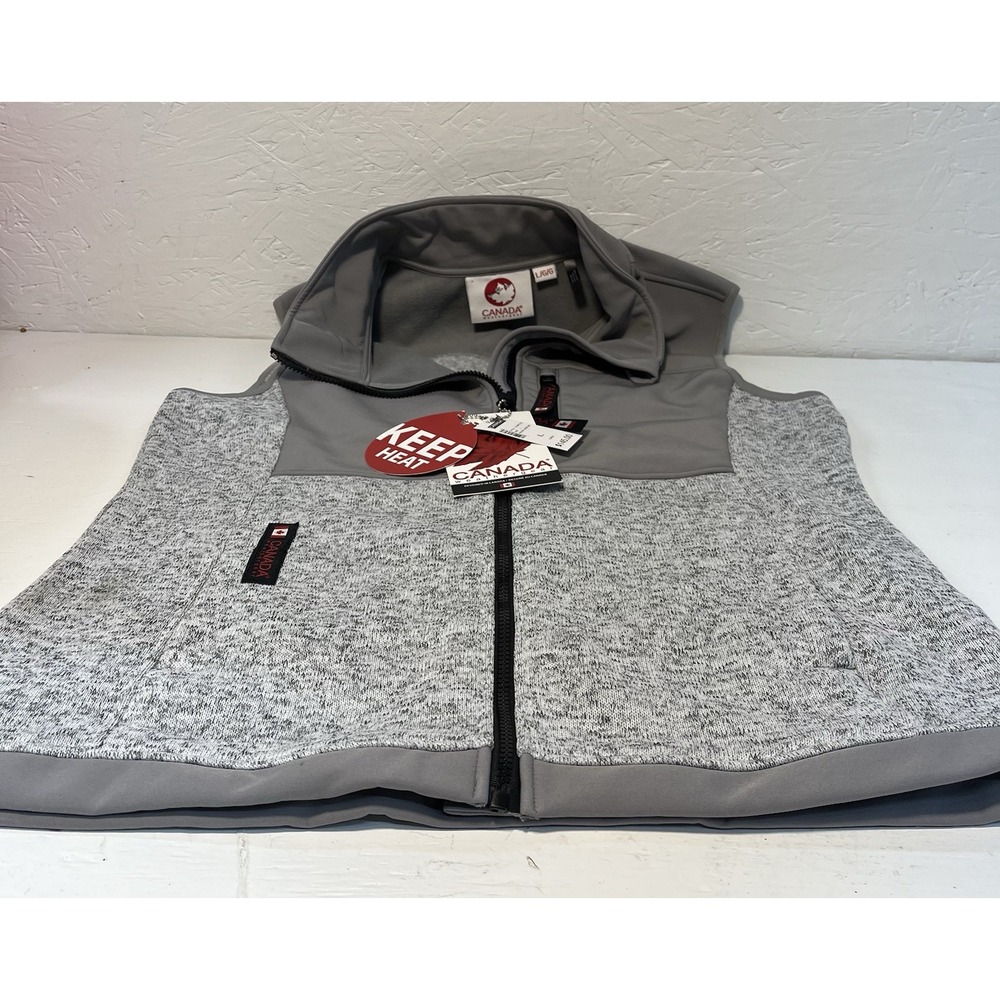 Canada Weather Gear Women's Lightweight Gray Fleece Vest Size‎ Large NWT